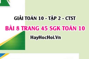 Giải bài 8 trang 45 Toán 10 tập 2 SGK Chân trời sáng tạo